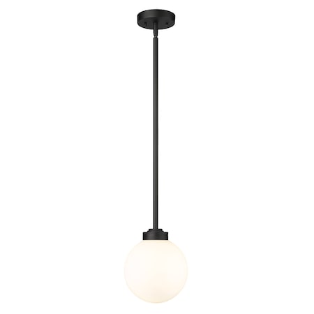 Z-Lite Laurent Outdoor Pendant, 1-Light, 8 In.W x 9 In.H, Black/Opal 597P8-BK